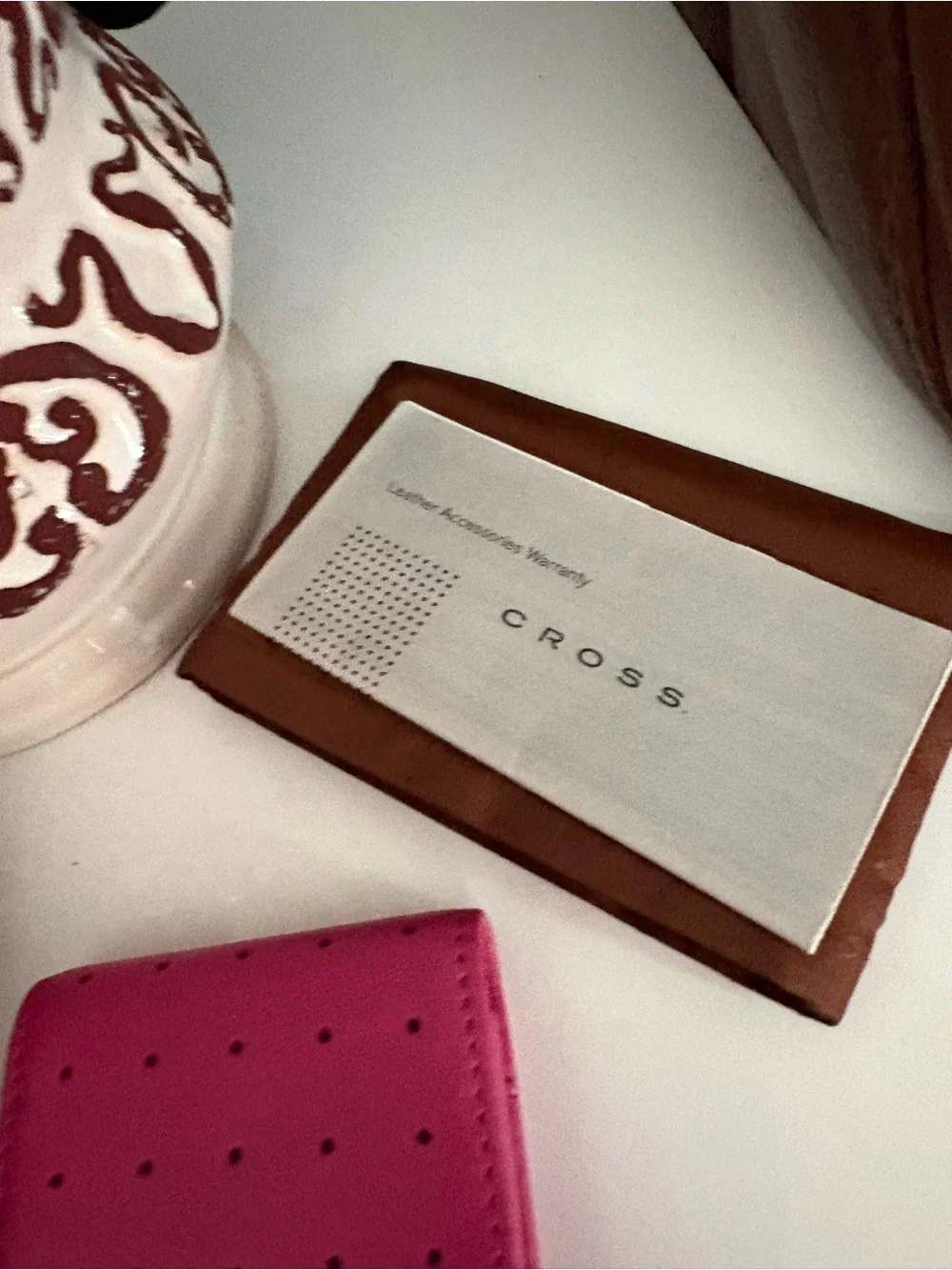 Cross Pink Perforated Card & Key Holder Wallet